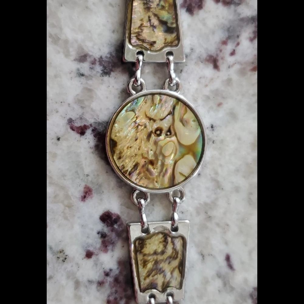Silver and Abalone Shell Mexican Bracelet